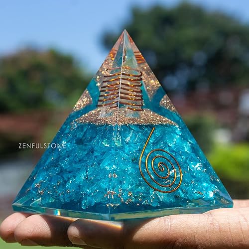 Miniatura 40 de Black Tourmaline Orgone Pyramid for Protection & Security Orgonite pyramids with Copper Coil and Crystal Quartz for Chakra Protection