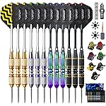 Turnart Darts Metal Tip Set - Steel Tip Darts Darts Set Professional Metal Darts 12 pcs 22/24 Grams Pro Dart Set with Stylish Case Aluminum Shafts Extra 9 Flights