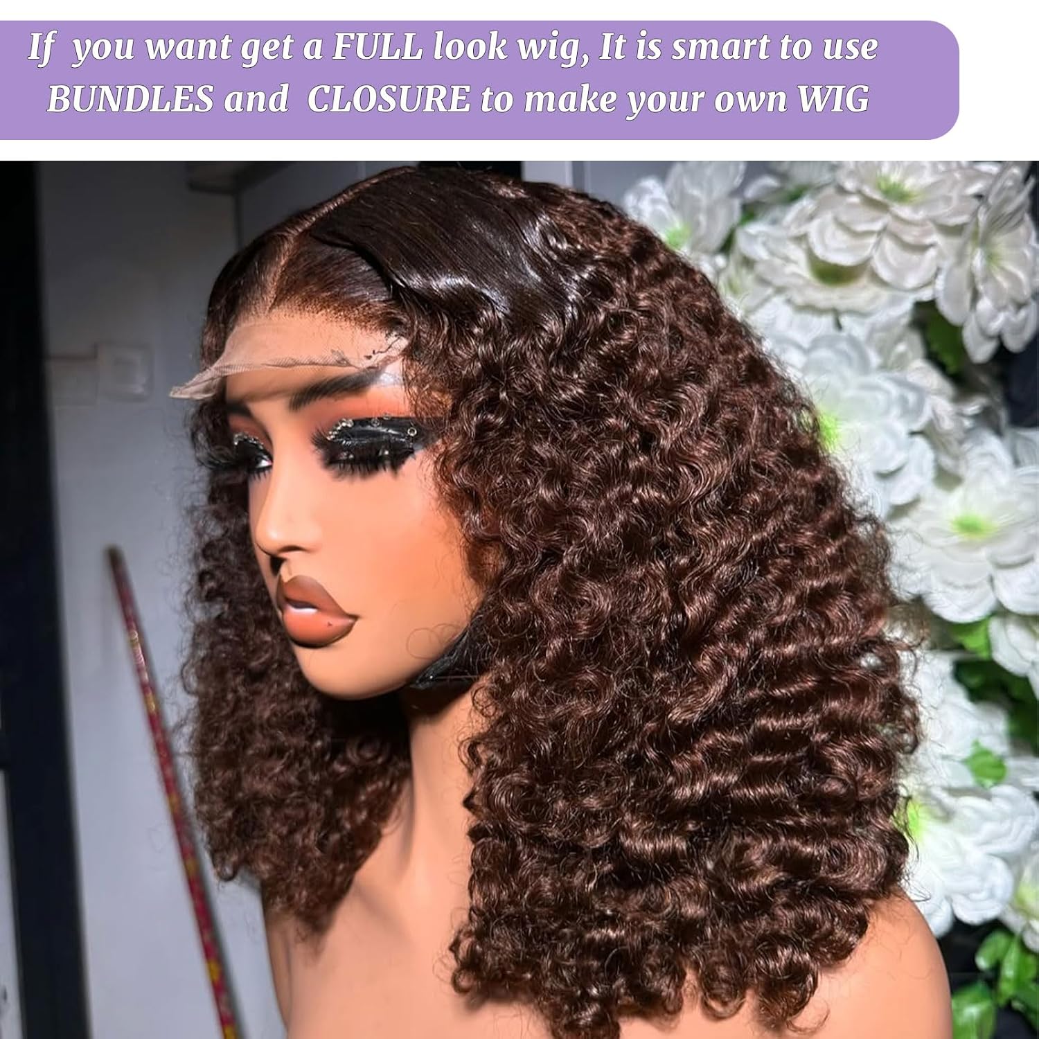 Burmese Curly Bundles Human Hair 4# Chocolate Brown Color 100% Real Human Hair Colored Burmese Curly Bundles Sew in Quick Weave 24 26 28 Inch