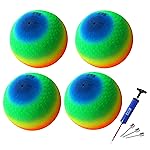 GSE Games & Sports Expert 8.5 Rainbow Inflatable Playground Balls Set with Pump, Kickball, Bouncy Dodge Ball, Handball for Kid/Adult, Perfect for Recess Ball Game, Gym, Yoga, School Sports Activities