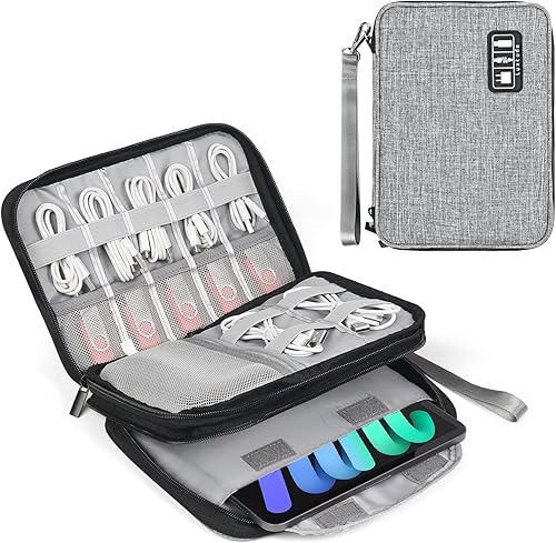 Miniatura 11 de Luxtude Organizador de cables de viaje, bolsa organizadora de cables, organizador de electrónica portátil, artículos esenciales de viaje para
