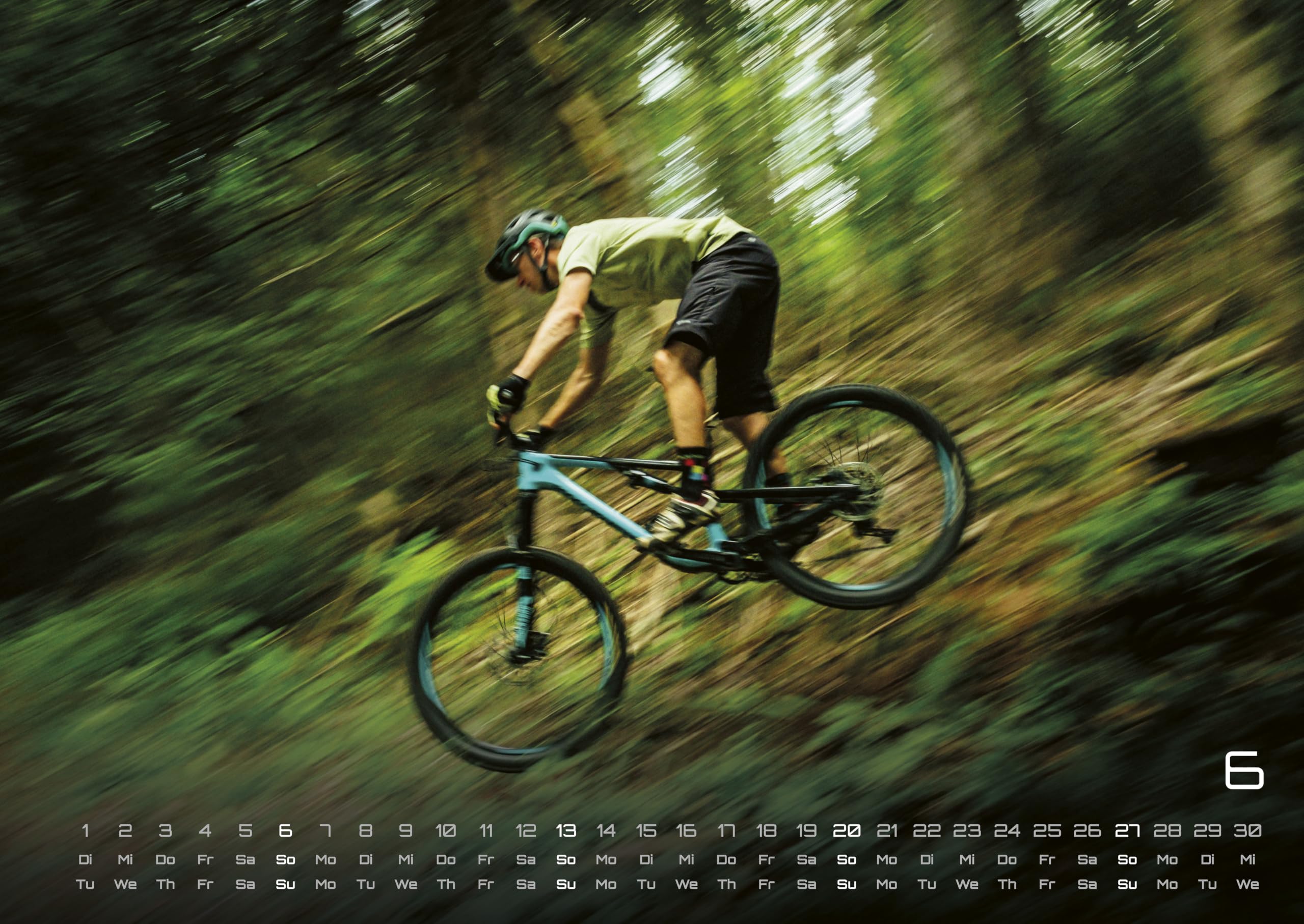 MTB | kalendarz na rower górski 2026 – kalendarz ścienny premium DIN A2 (bardzo duży: ok. 60 cm x 42 cm) – z zapierającymi dech w piersiach zdjęciami akcji dla fanów rowerów