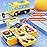HONGTUO School Bus Toy with Sound and Light Simulation Steering Wheel Driving Toy Toddlers School Bus Toys with Music Education Knowledge Simulate School Scenes Gift for 3-5 Boys & Girls