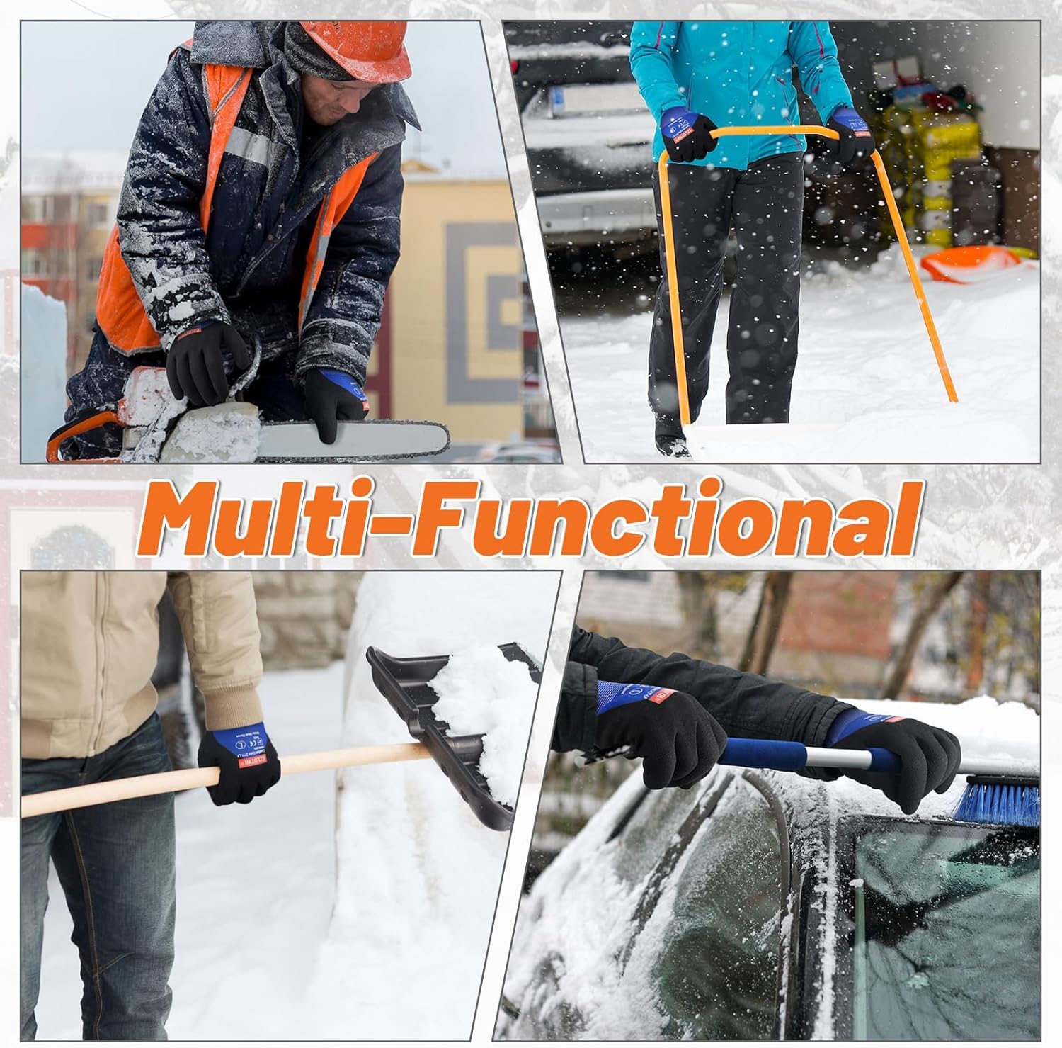 6 Pairs Winter Work Gloves for Men Women Waterproof Insulated Gloves Freezer Glove Thermal Winter Gloves