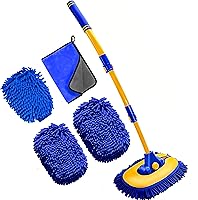Vista 7 de Cepillo de Lavado de Auto Mejorado con Mango Largo, Cepillo de Lavado de Auto Kit de Cepillo de Limpieza de Auto Trapeador de Lavado de Auto Cepillo