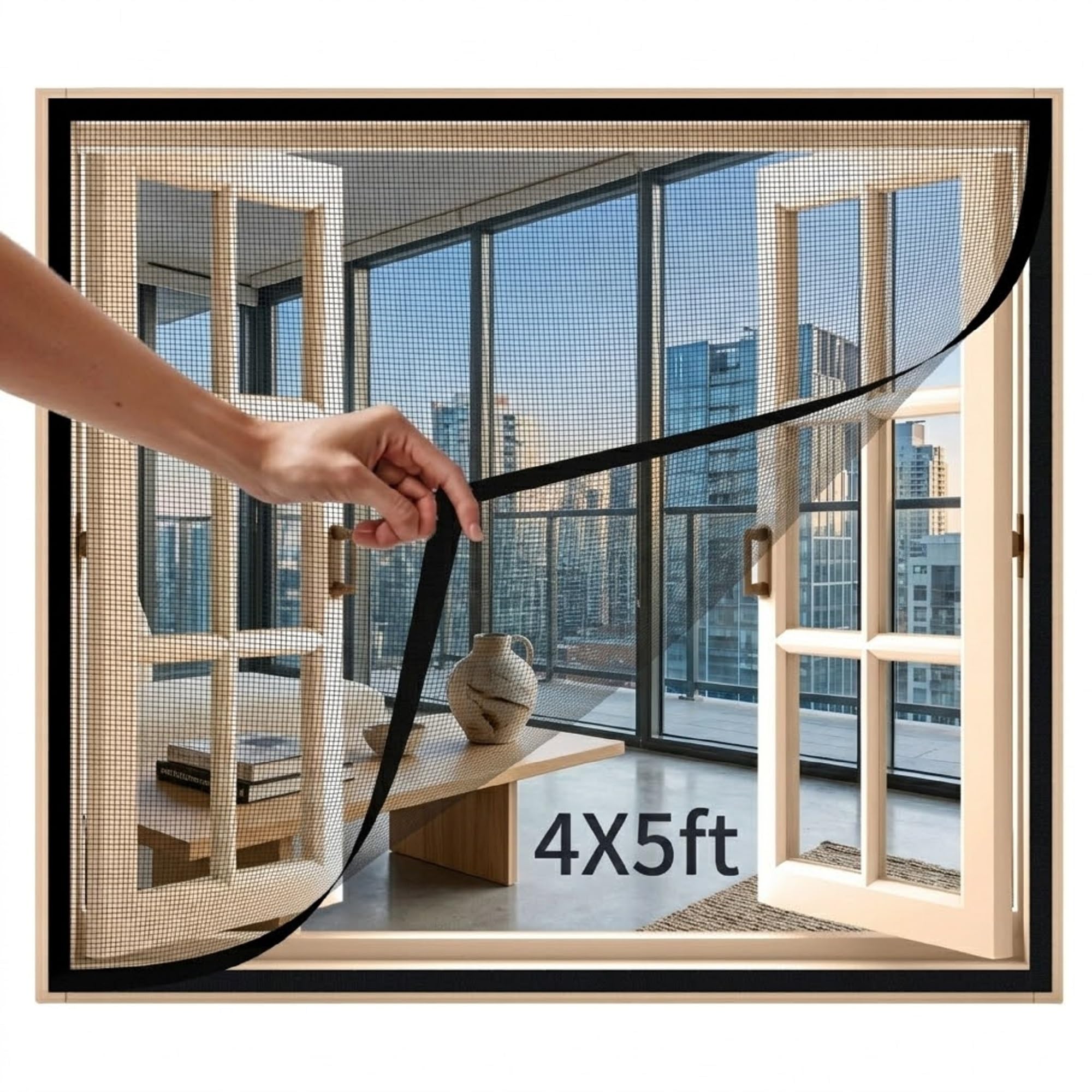 Magnetic Mosquito Net for Windows (4x5 ft) | DIY Removable Insect Screen | Dust & Bug Protection | Easy Installation | Black Mesh-picture-18