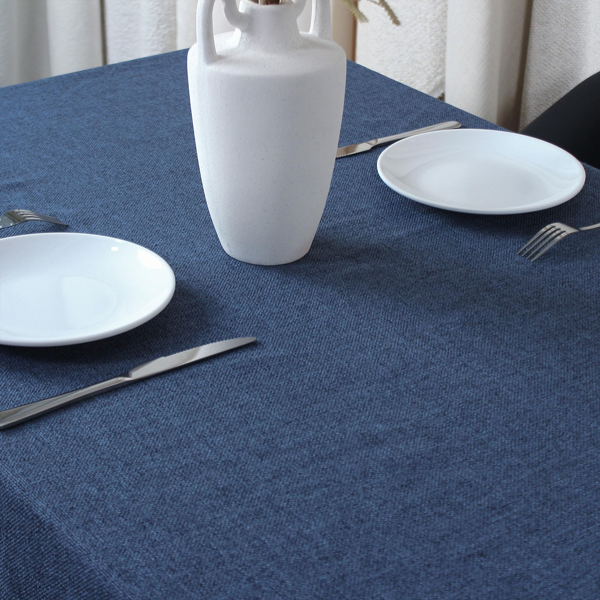 homeart Velora Navy Rectangle Tablecloth 160 × 300 cm (63″ × 118″) – Elegant, Durable & Water-Resistant Fabric, Wipeable and Dust-Proof Table Cover for Dining Room, Kitchen, Parties, and Events
