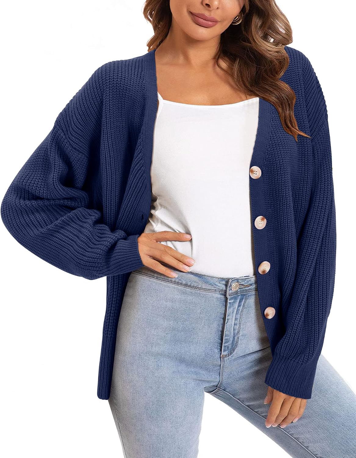 Button-Down Cardigan Sweater Open 