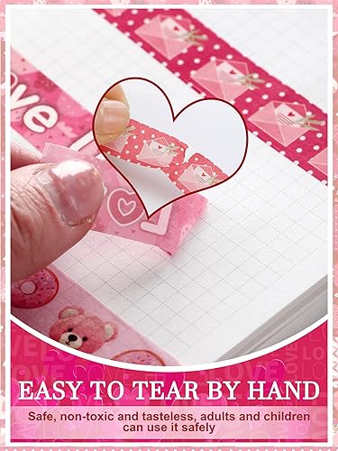 Miniatura 3 de 20 rollos de cinta Washi para vacaciones cinta adhesiva autoadhesiva para manualidades álbumes de recortes regalos de fiesta corazón