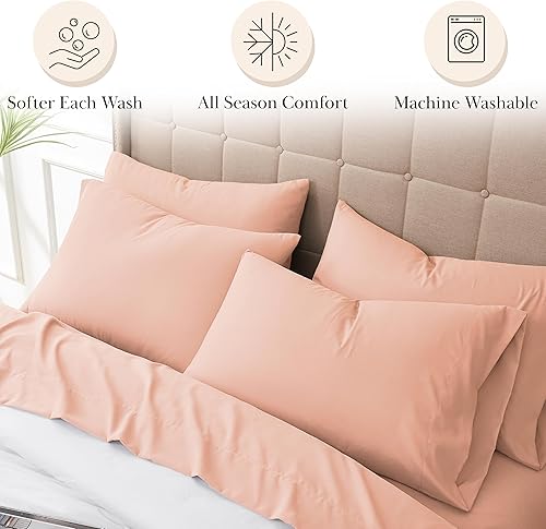 Miniatura 42 de Southshore Fine Living, Inc. Juego de sábanas de 6 piezas, sábanas de bolsillo profundo de 21 pulgadas, sábana bajera de bolsillo profundo, sábana