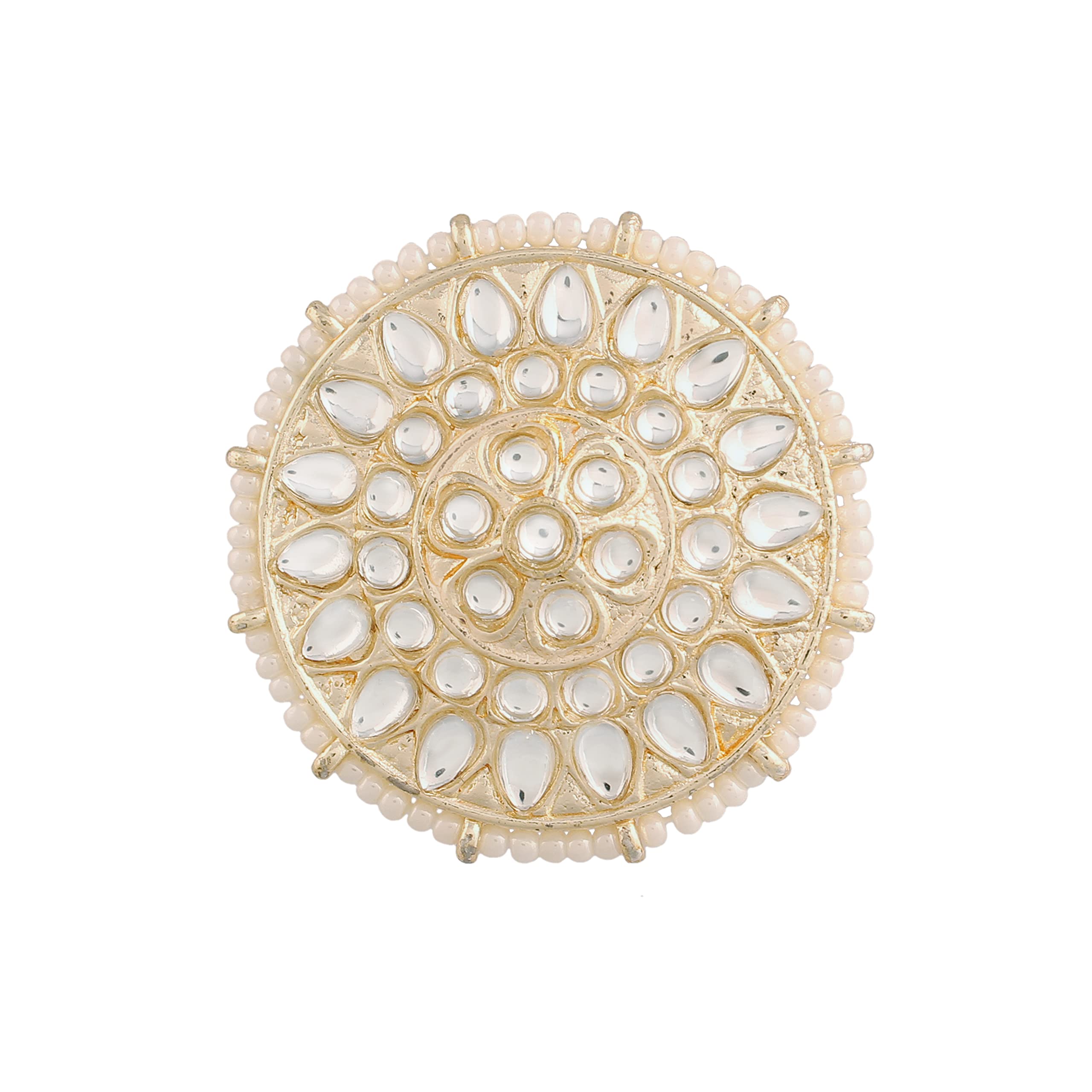 I Jewels 18k Gold Plated Traditional White Kundan & Pearl Studded Adjustable Finger Ring for Women (FL209W) (B09RHCC4VS) Amazon Price History, Amazon Price Tracker