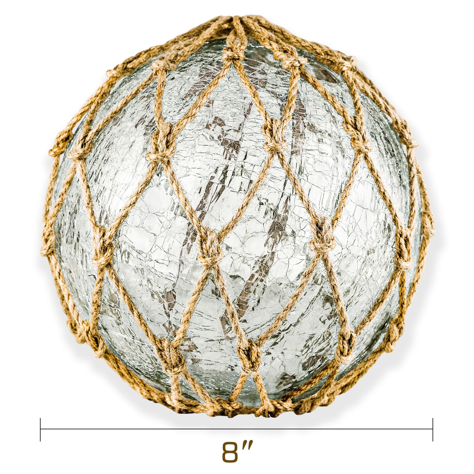 SAILINGSTORY Glass Fishing Float Nautical Lamp Coastal Beach Decor Cracked Glass Ball Night Light