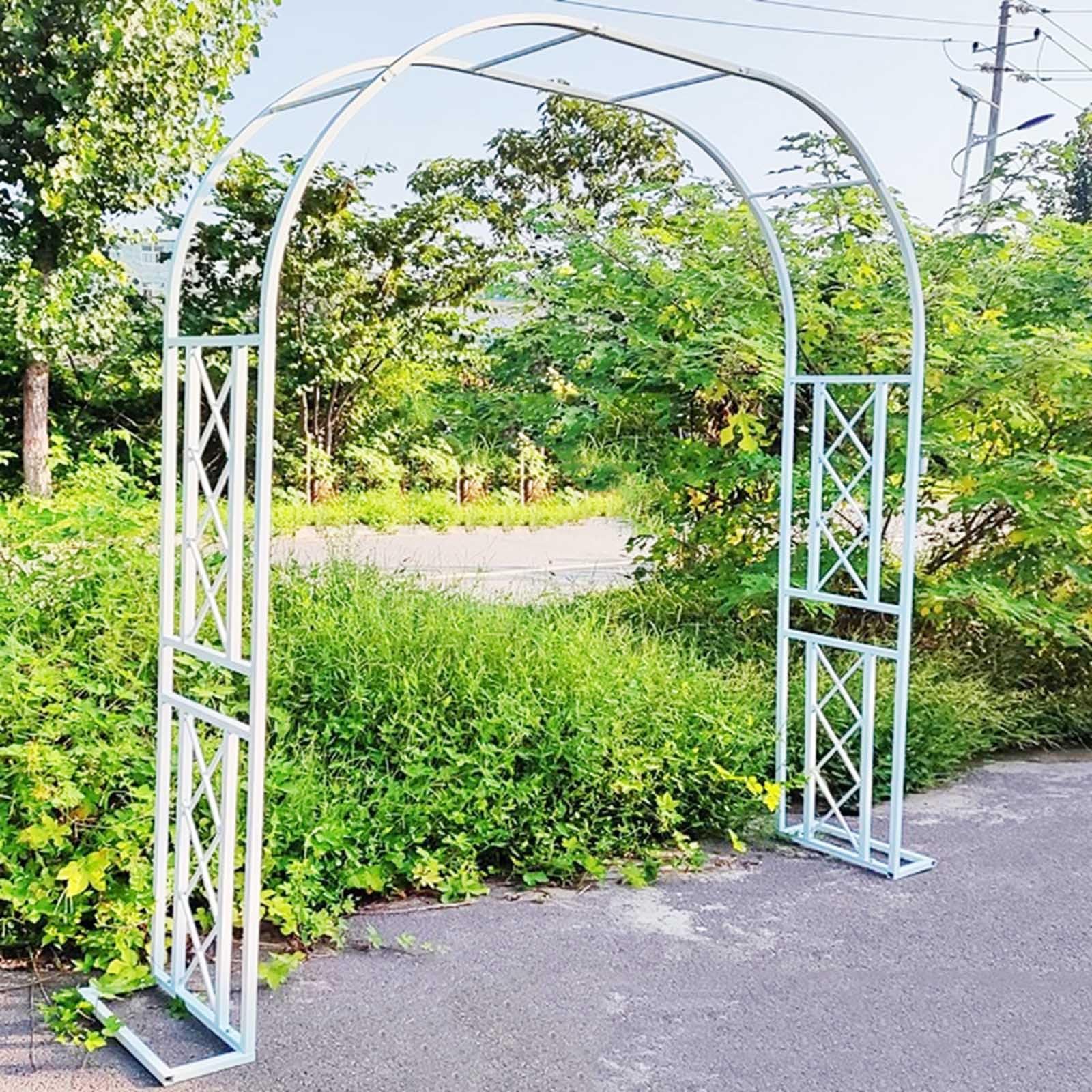 Arche de jardin blanche 220x230cm en métal tubulaire pour plantes