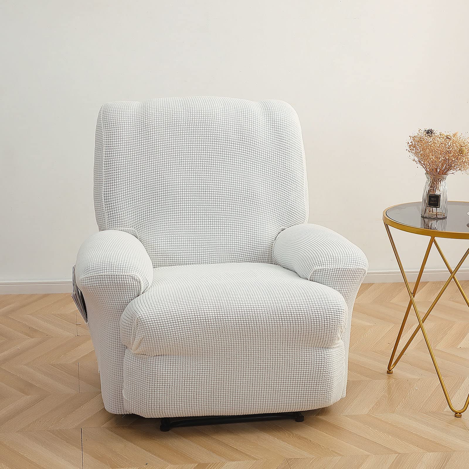 Copripoltrona Reclinabile JHLD – Grigio Chiaro, Jacquard Elasticizzato, Con Tasca, Adatto A Poltrone Manuali/Elettriche - 5
