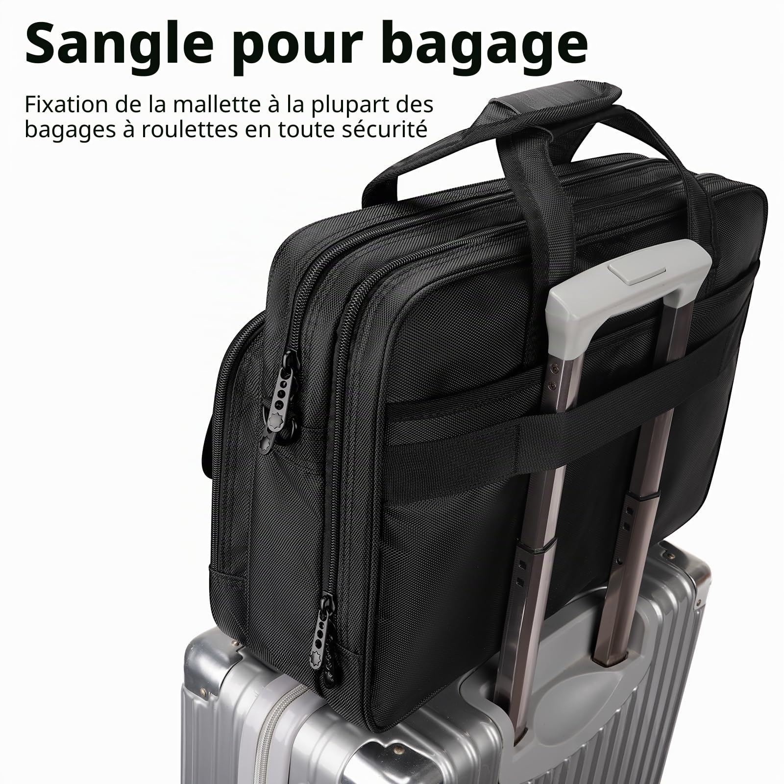 Taygeer Sac Ordinateur Portable Expansible 17 Poucse, Ordinateur Sac Messenger Résistant à l'eau Voyage Bureau Sacs bandouliere pour les hommes Portez sur Mallette Business Handcase, Noir