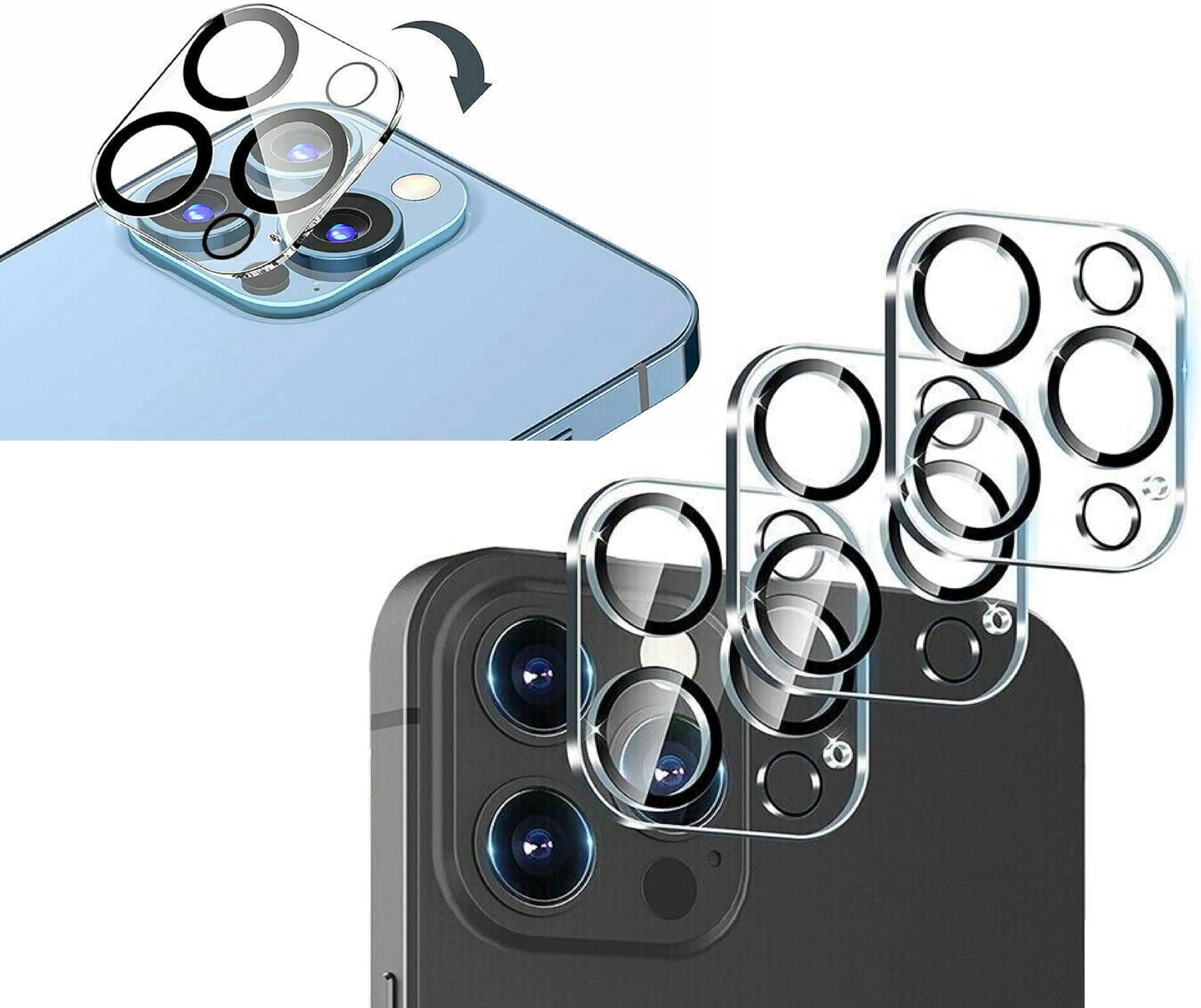 MORWIN Camera Lens Protector (3 Pack) for iPhone 15Pro/15 Pro Max, 9H