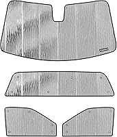 Vista 13 de Combo de parasol para parabrisas y portón trasero para Chevy Silverado 2500/3500 HD 2019-2025 Crew Cab (puerta trasera no abierta), reversible