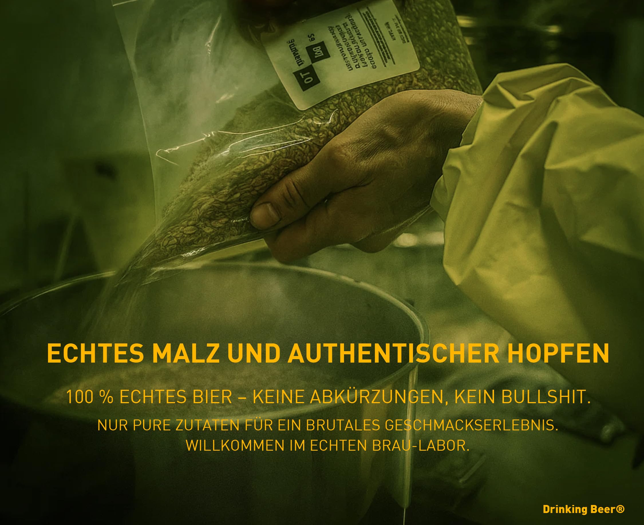 Drinking Beer® | Bierbrauset zum Selberbrauen – Komplettes Bier Brauen Set für Zuhause – 5L Braufass – Traditioneller Brauprozess mit Malz & Hopfen – Biergeschenk für Männer & Väter