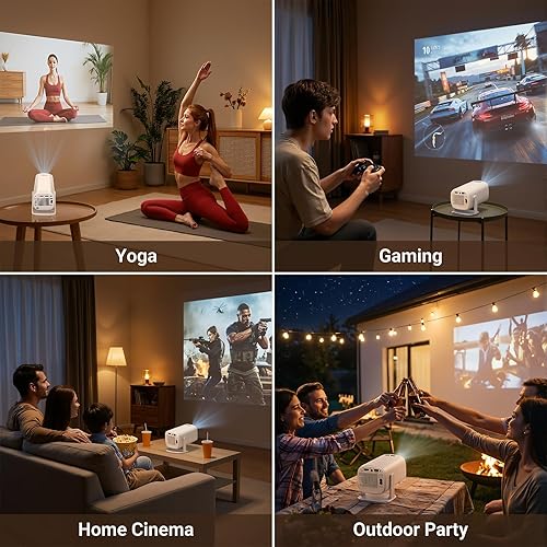 Miniatura 8 de Mini Projector with Wifi and Bluetooth, 4K Protable Smart Projector Build-in Android 14, 130" Screen Auto Keystone Movie Projector Compatible with