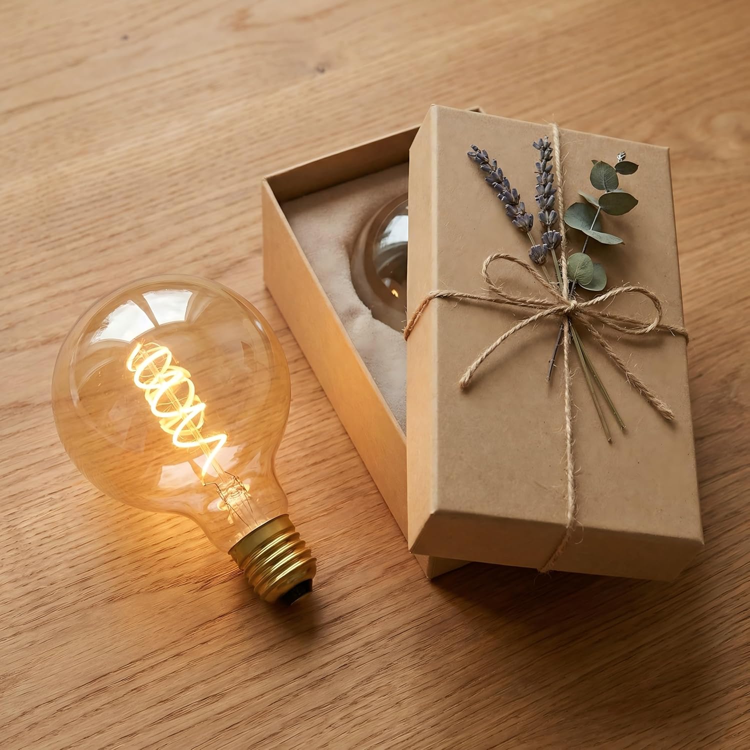 G125/G40 Large Vintage Oversized LED Edison Bulb Amber Glass 2200K Warm White Dimmable Light Bulb,6W E26 Base Antique Bulb for Pendant Lights & Floor Lamps 1Pack