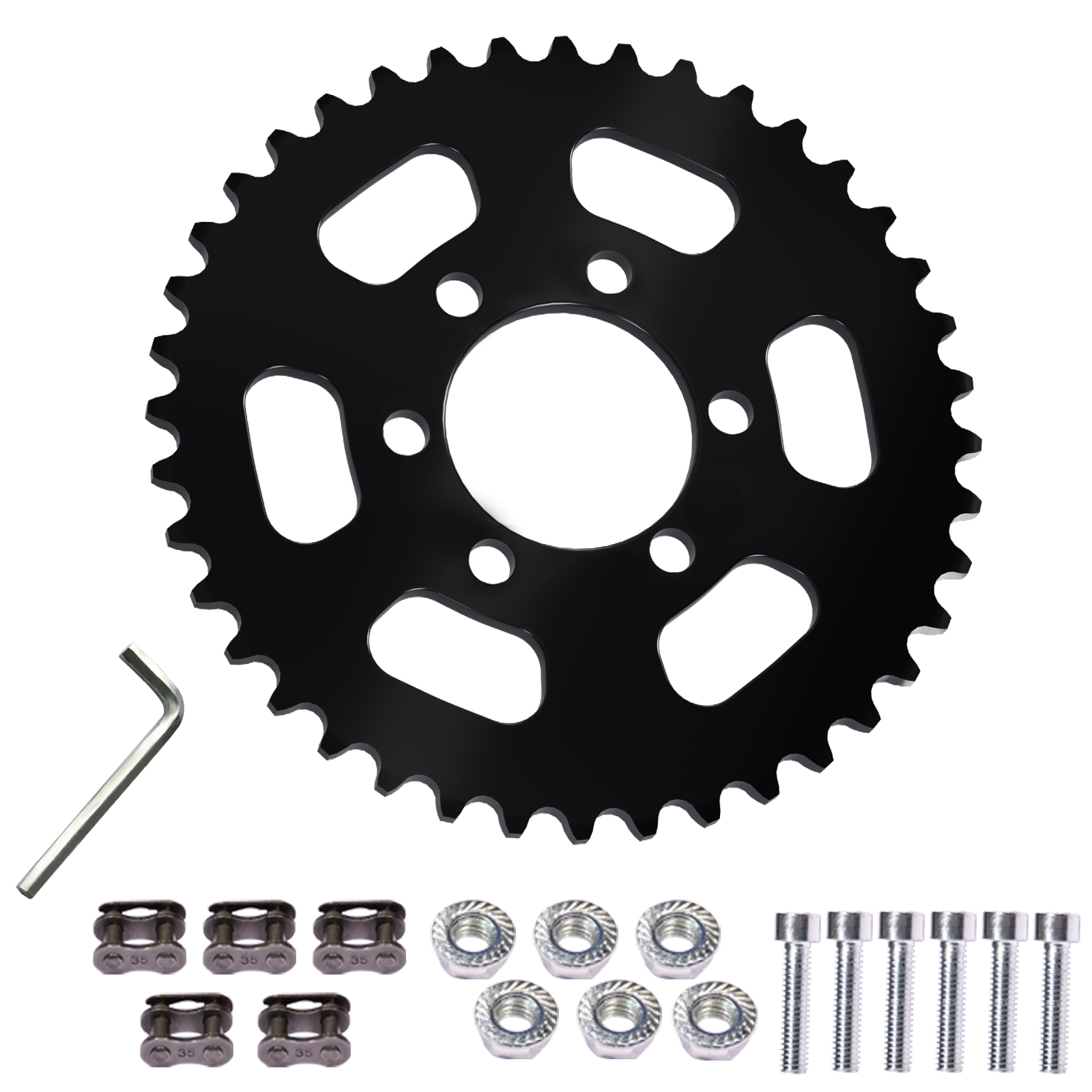 Image of JNDO Mini Bike Sprocket 40 Tooth 35 Chain Rear Sprocket Black Suitable for Coleman ct100 Sprocket Motovox Monster Moto TaoTao GK80 Gas Mega Moto Dirt Bike Go Kart Sprocket