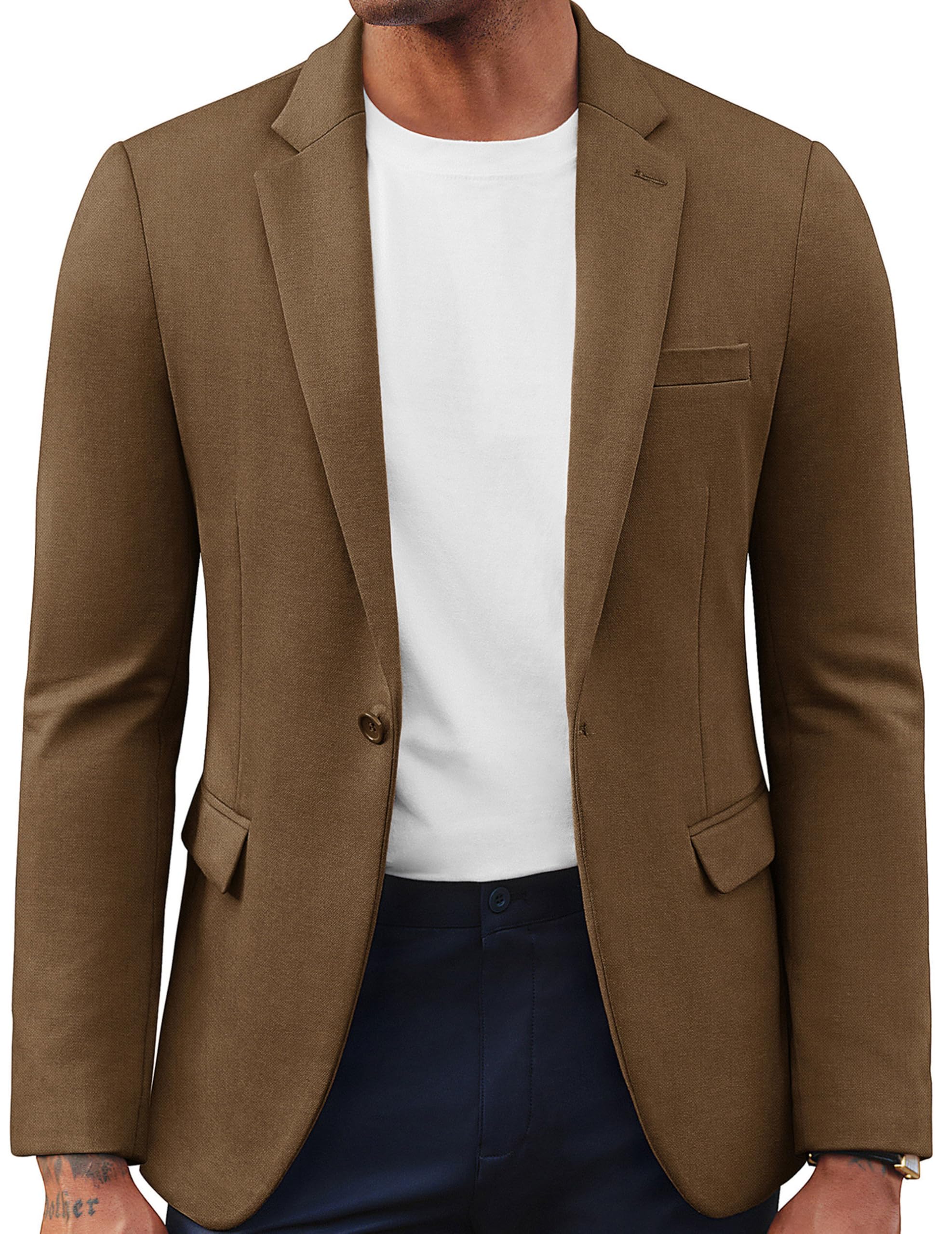 PJ PAUL JONES Herren Sakko Sportlich Freizeit Blazer Jackett 1 Knöpfe Modern Regular Fit Anzugjacke
