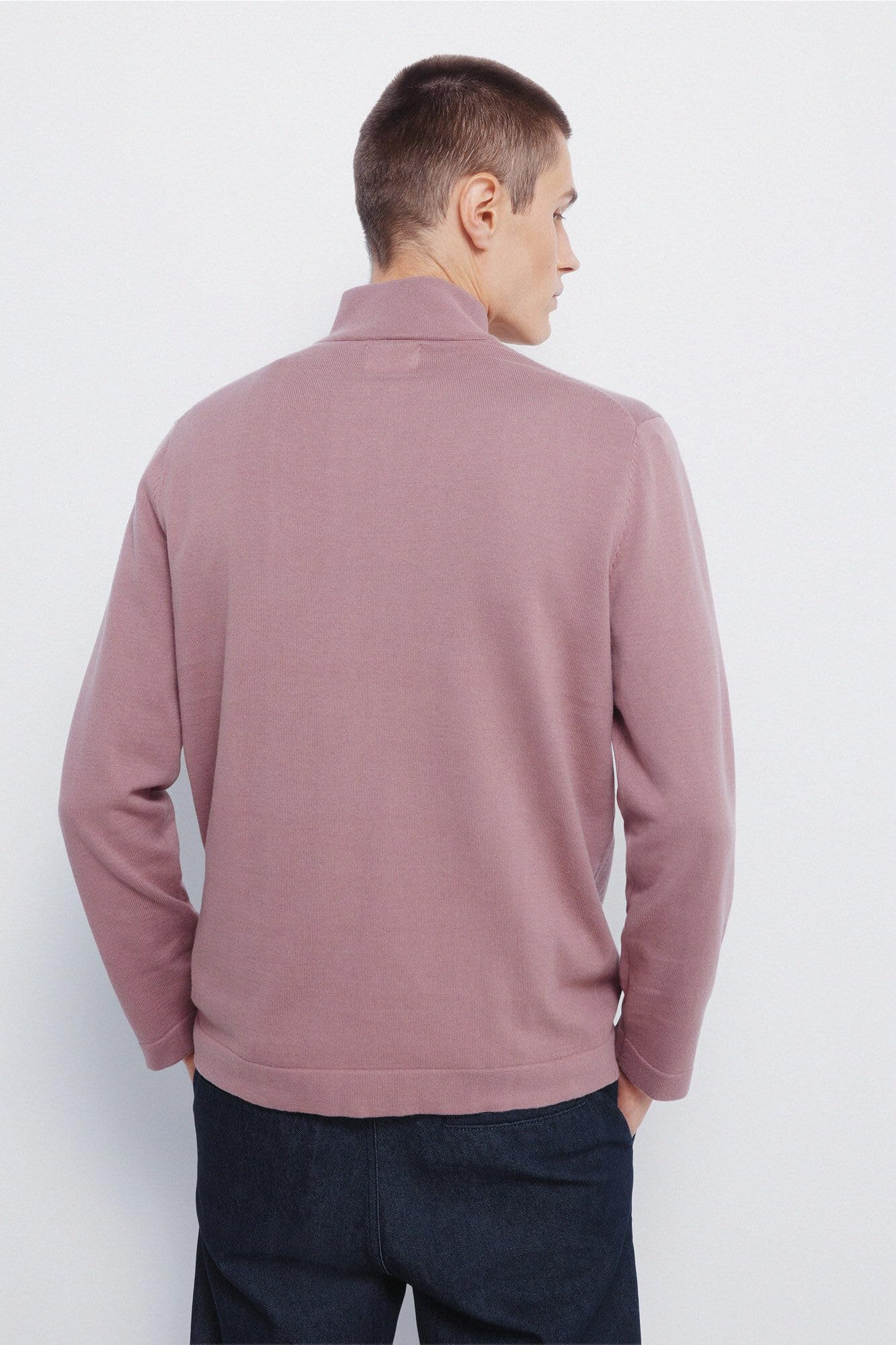 SPRINGFIELD Gg12 Half Zipper Mock Pullover. 100% Bci Cotton Jersey con Cremallera Hombre