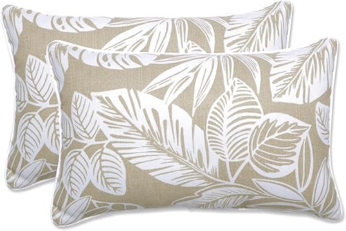 Vista 89 de Pillow Perfect Almohadas lumbares para exteriores/interiores, 11.5 x 18.5 pulgadas, azul marino Delray, 2 unidades Azul Delray Navy