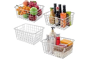 Hanging Wardrobe Closet Wire Storage Basket Standard Type 4 Pack