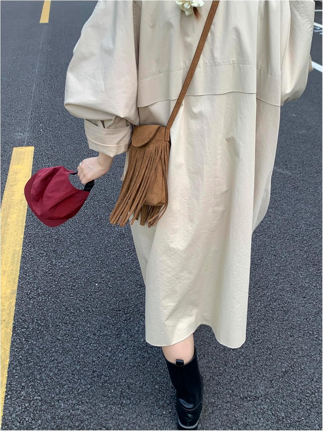 Floerns Women's Hobo Tassel Trim Crossbody Bag Western Cowboy Hippie Shoulder Bag - Image 6