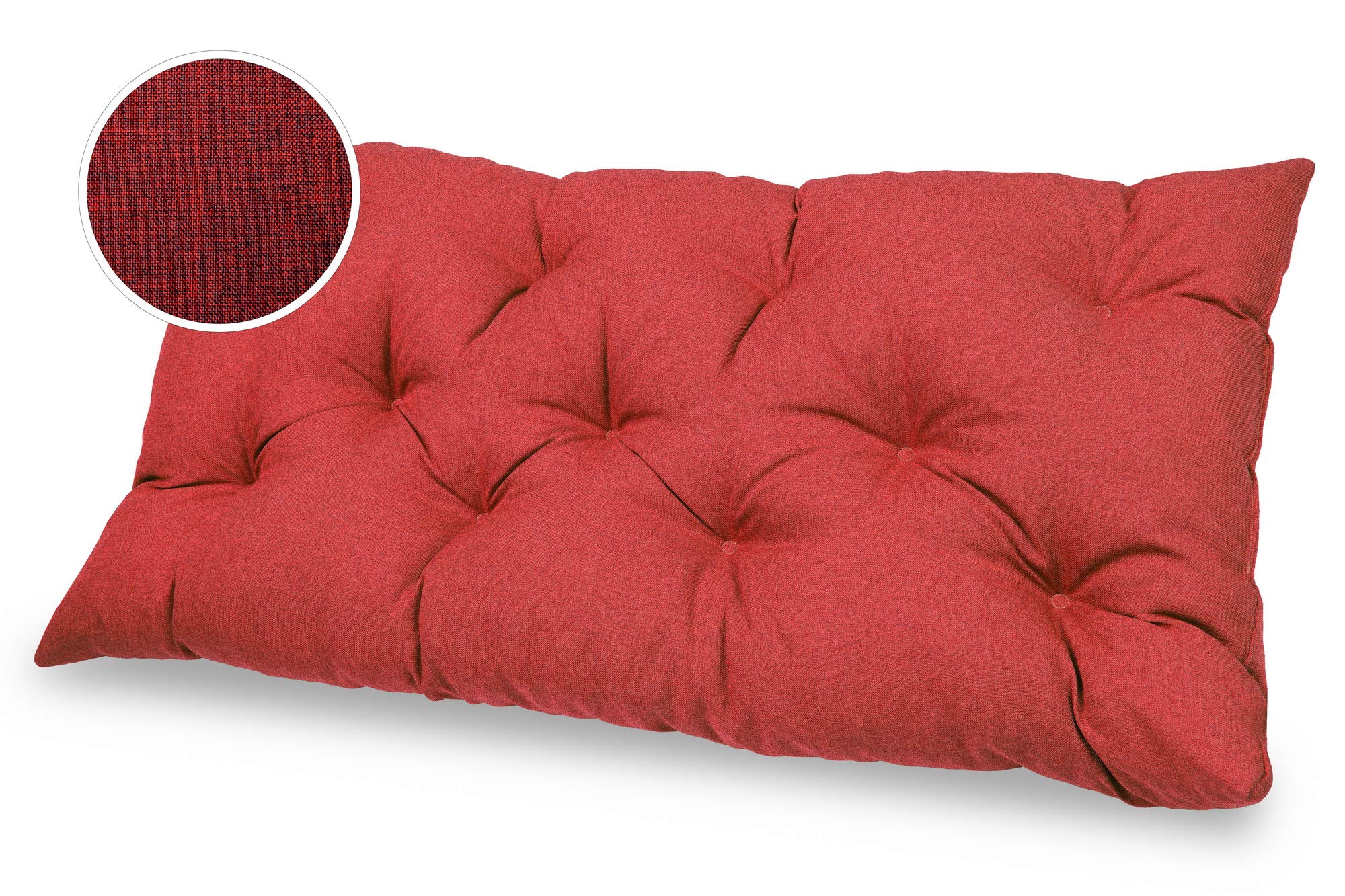 Chilly Pilley Bankkussen Gewatteerd Tuinkussen Met Riemlussen Zitkussen Voor Tuinbank Tuinbankkussen Voor Tuinmeubelen Zitkussen (100 X 40 X 12, Donkerrood