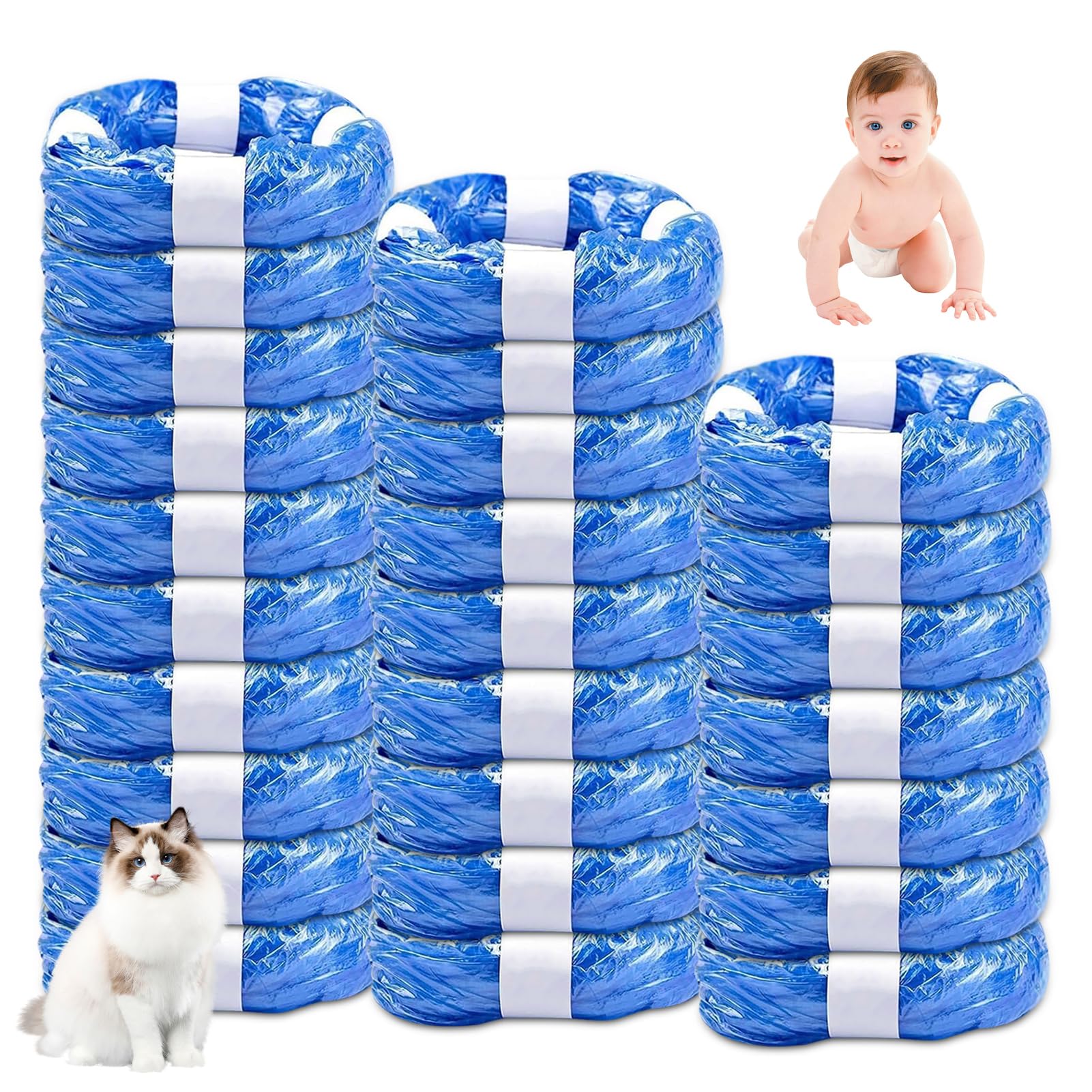 26 Pezzi Ricarica Mangiapannolini, Sacchetti Mangiapannolini Antiodore Inodore Addensata, Ricarica Mangiapannolini Compatibile Tommee Tippe, Twist & Click, LitterLocker（4.5M）