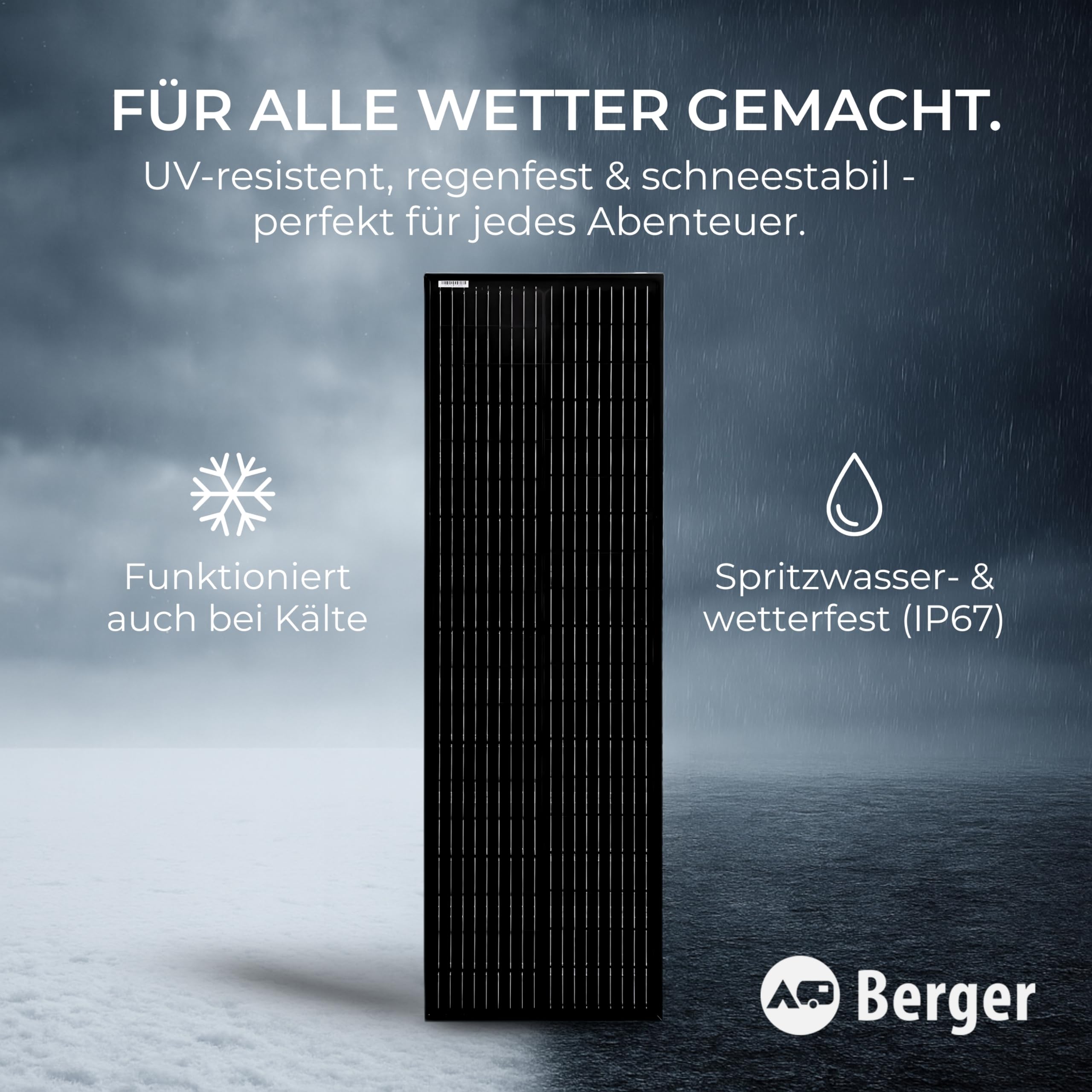 BERGER PX Solarpanel | starres Solarmodul 70 W bis 150 W PV Modul robust & wetterfest | Ultraleichtes Solar Panel für Camping & Outdoor | Hoher Wirkungsgrad 23 % (70 W)