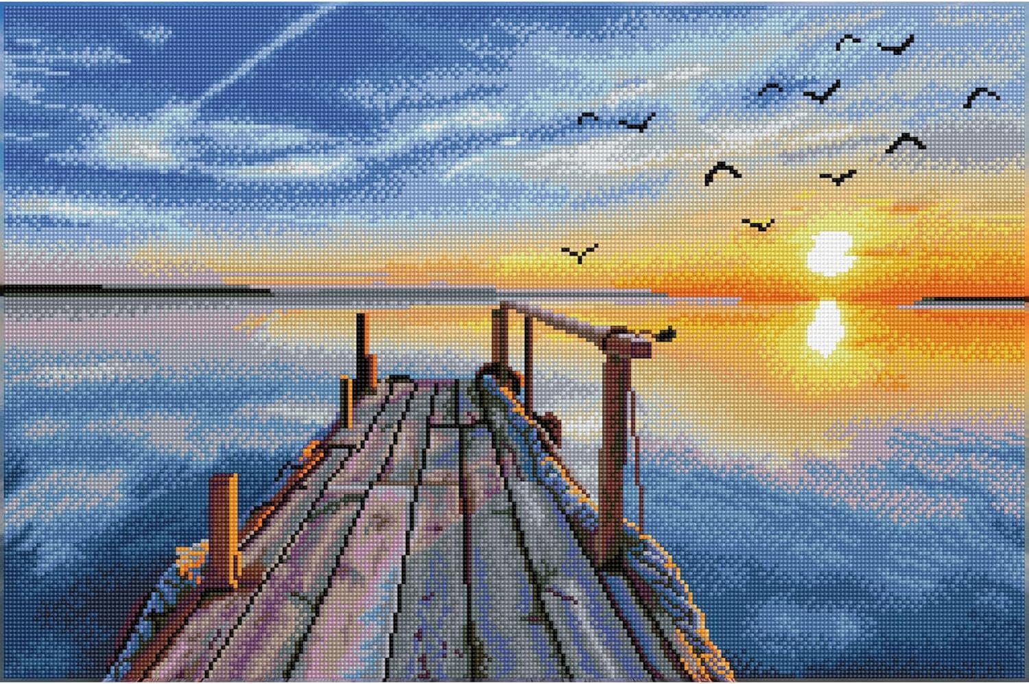 DIAMOND DOTZ Sunset Jetty Diamond Painting Kits for Adults - Diamond Art Kits a Relaxing Creative Craft Kit with Dotz Gems 28.6x18.5