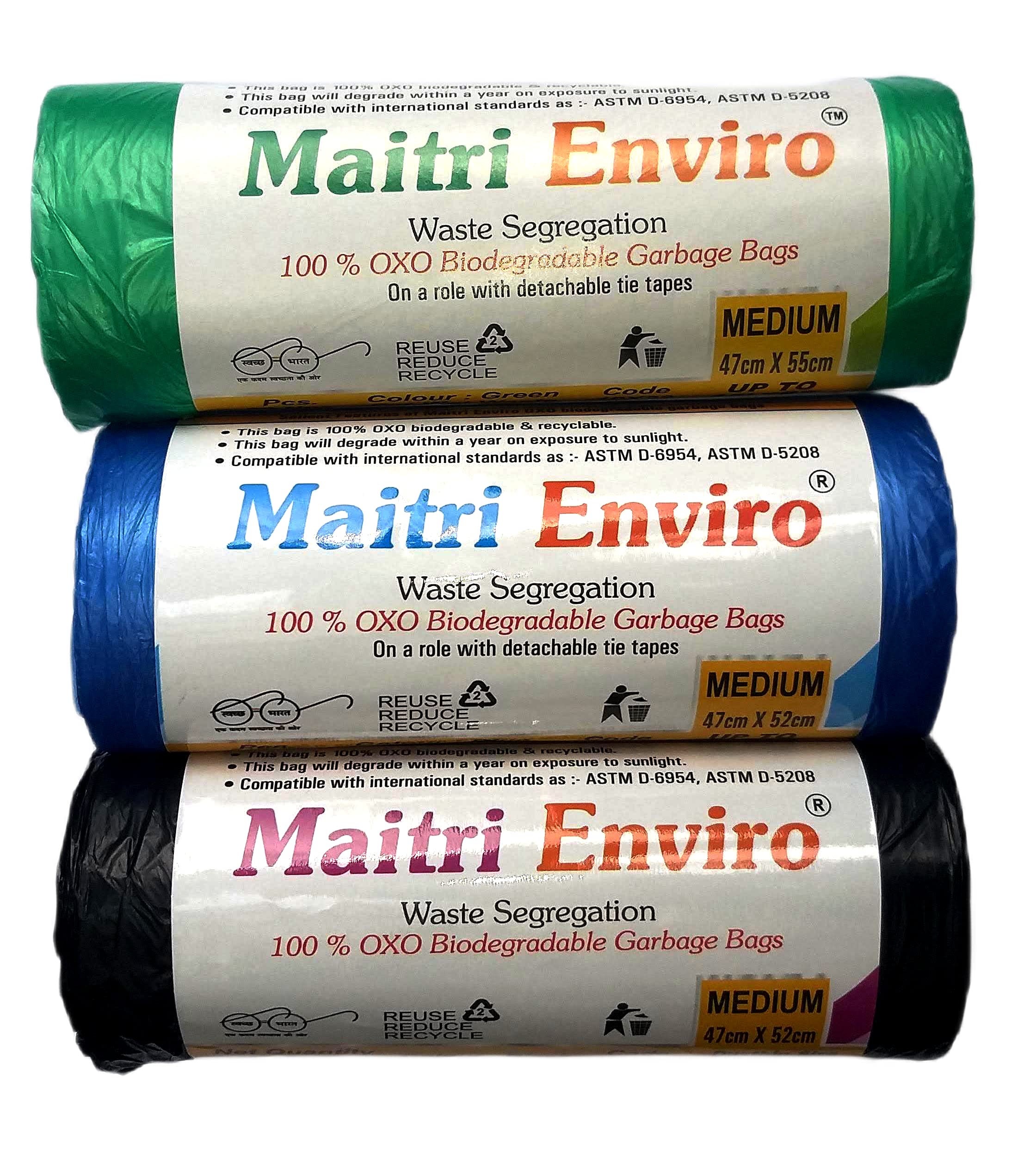 Garbage Bags 90 Pack - Blue, Black, Green -1 Garbage Bags 90 Pack - Blue, Black, Green -1