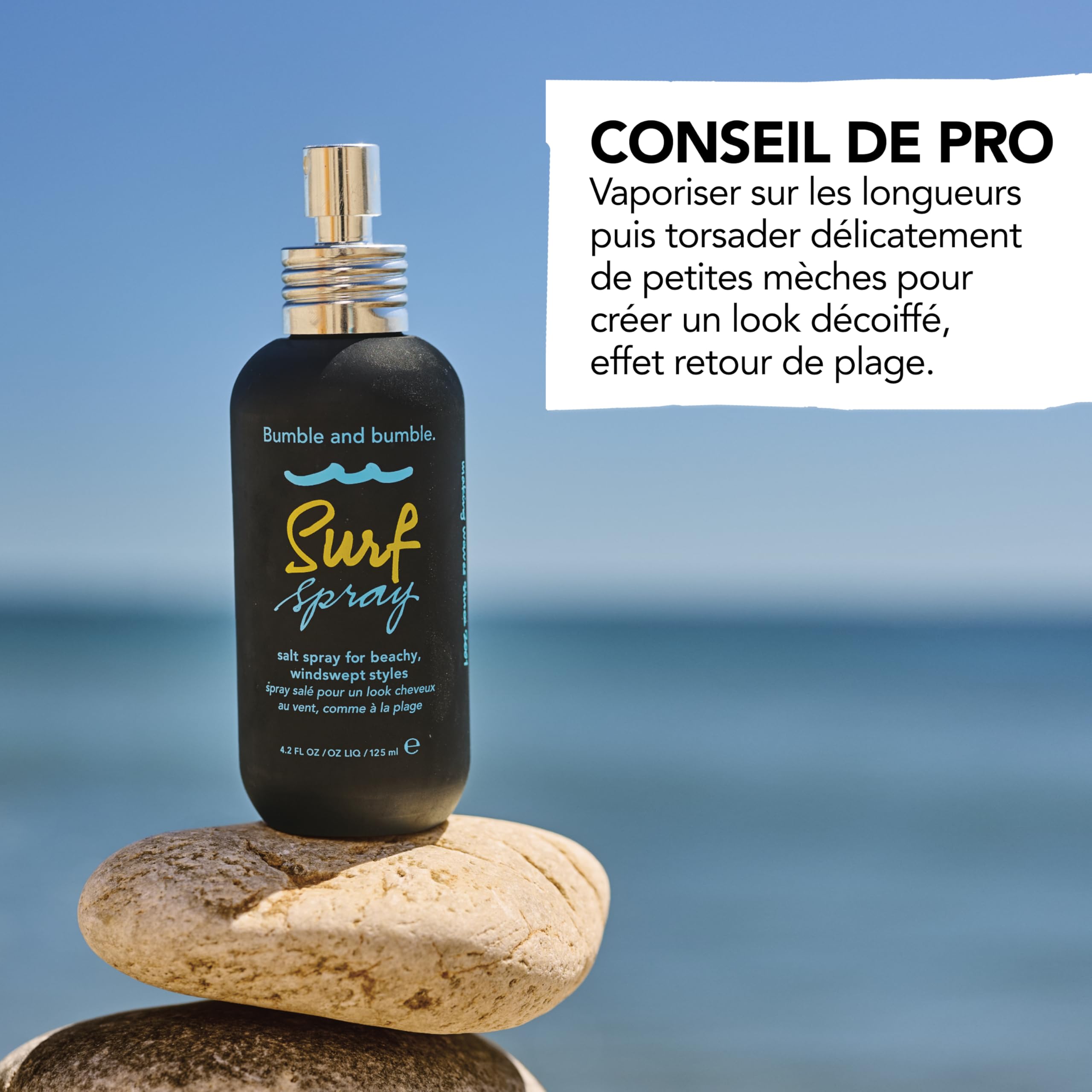 Bumble and bumble. Surf Spray salé effet retour de plage | Volumateur & Texturisant | Apporte volume, texture aux cheveux + Fini mat | Cheveux ondulés, lisses