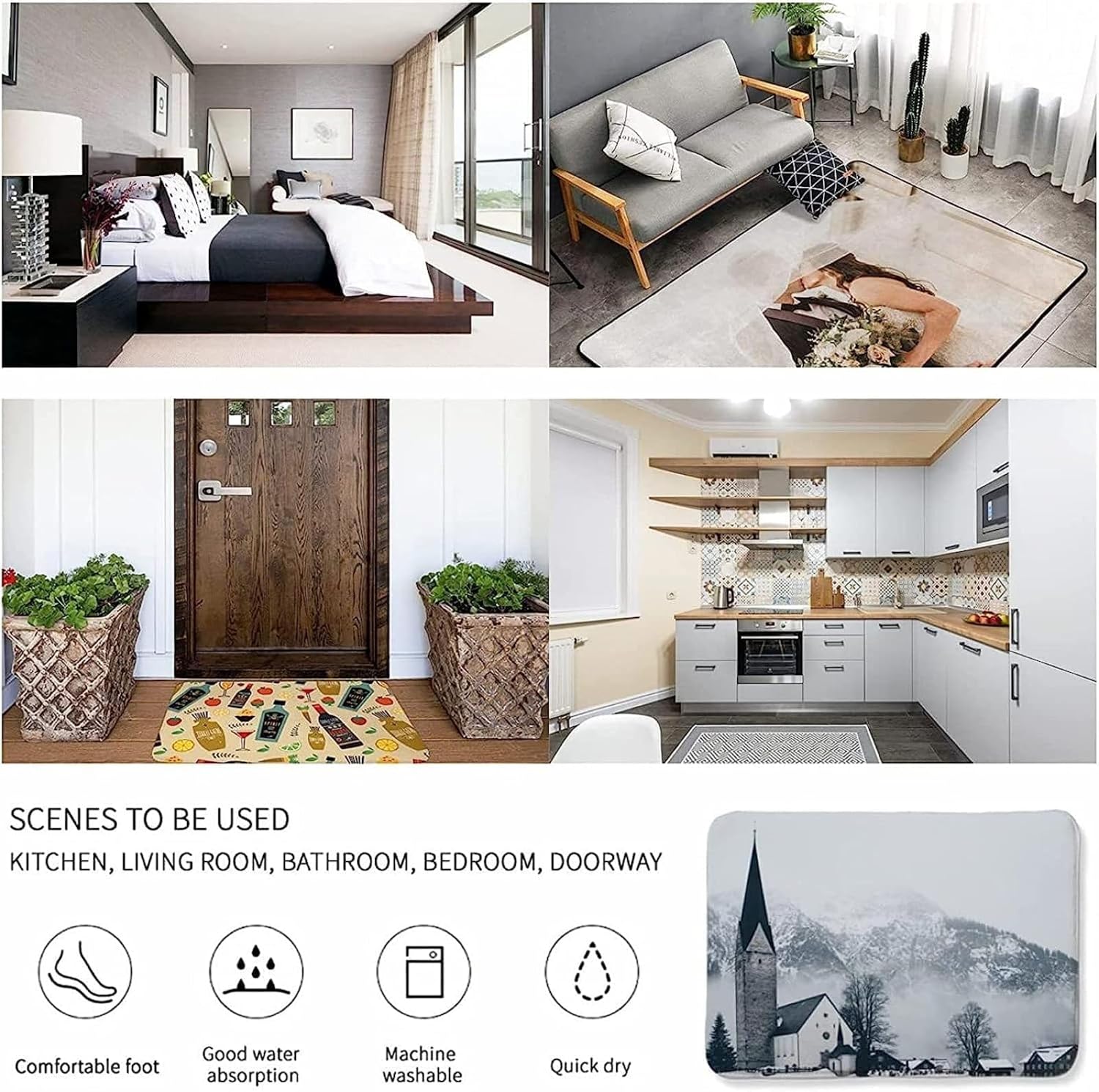 Mid Century Fifties Modern Area Rug 3x4ft Atomic Retro Colors Living Room Rugs, Indoor Non-Slip Kids Rugs, Machine Washable Breathable Durable Carpet for Front Entrance Floor Decor