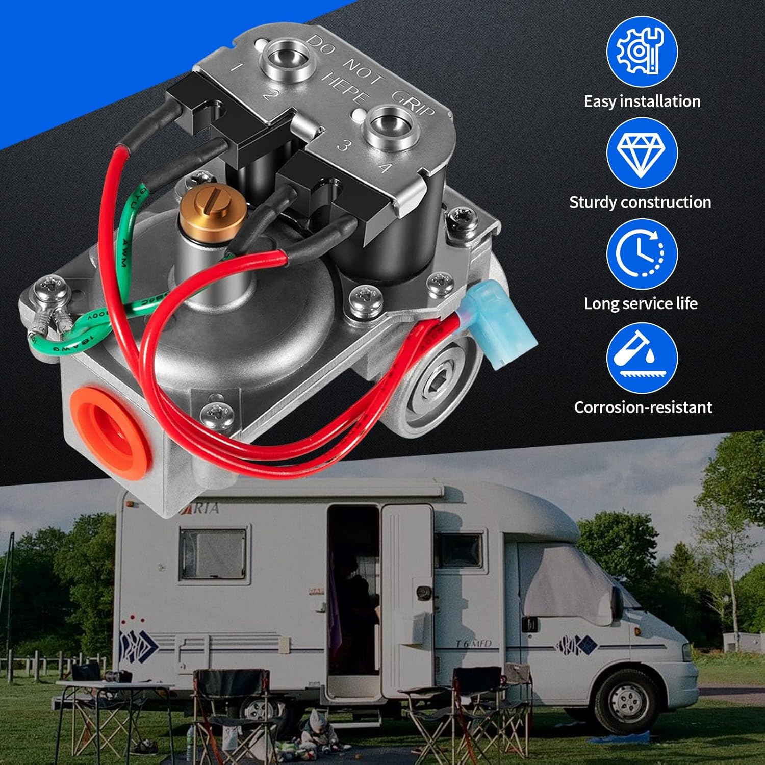 93844 RV Water Heater Gas Control Valve Fits for Atwood 6 and 10 Gallon Water Heater GC10A-4E G6A-8E G6A-6E G6A-4E G10-3E GC6AA-10E | Solenoid Gas Valve Replaces# 93870, 93321, 92078