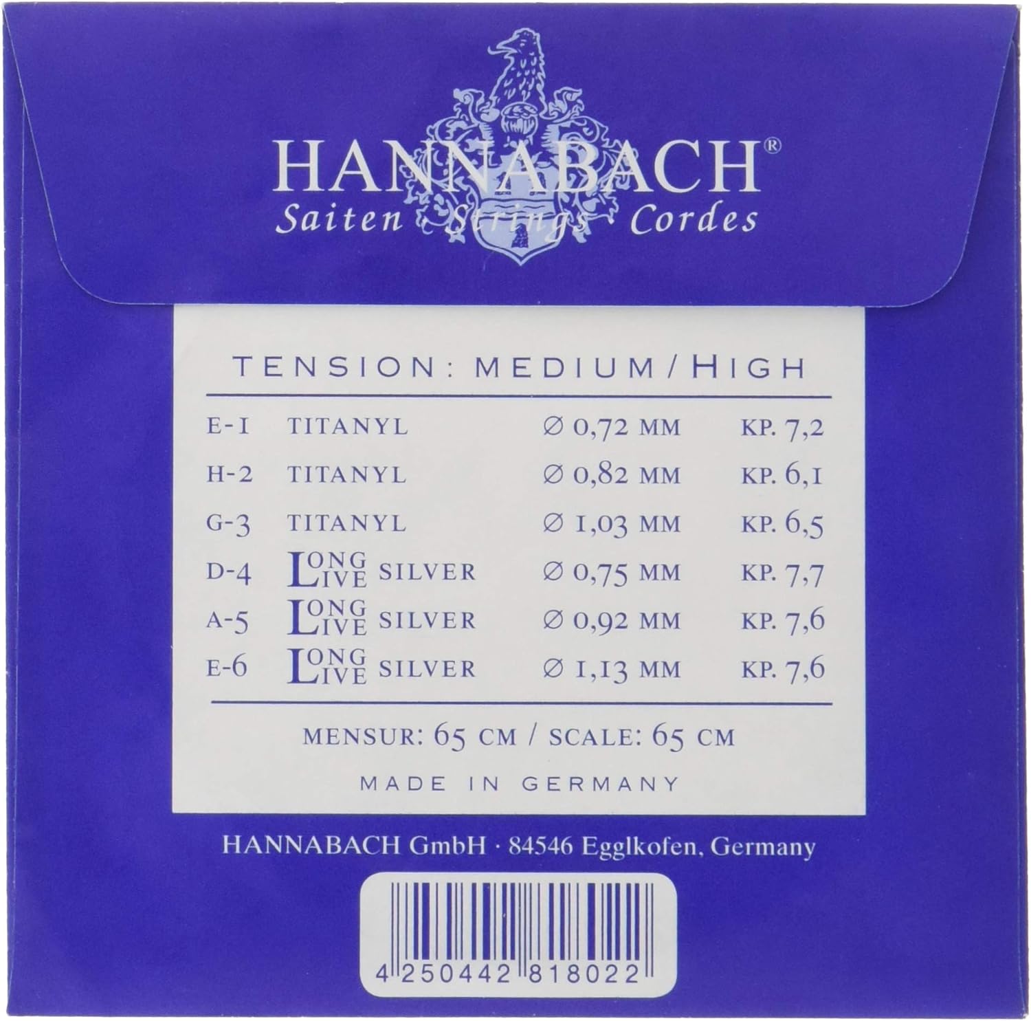 Strings for classic guitar Series 950 Medium/High tension Titanyl H2 single string, gray, H/B2 - 9502MHT - Image 3