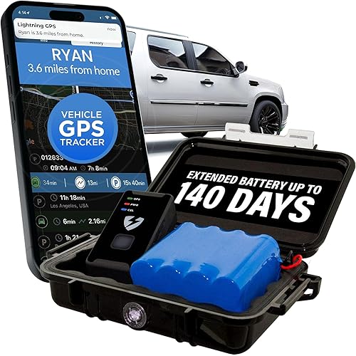 Lightning GPS GL300 Tracker Device for Vehicles w/Magnetic Case and Battery – Real-Time GPS Tracking, Vehicle & Fleet Monitoring, Hidden Tracking for Cars, Trucks or Trailers – Subscription Required