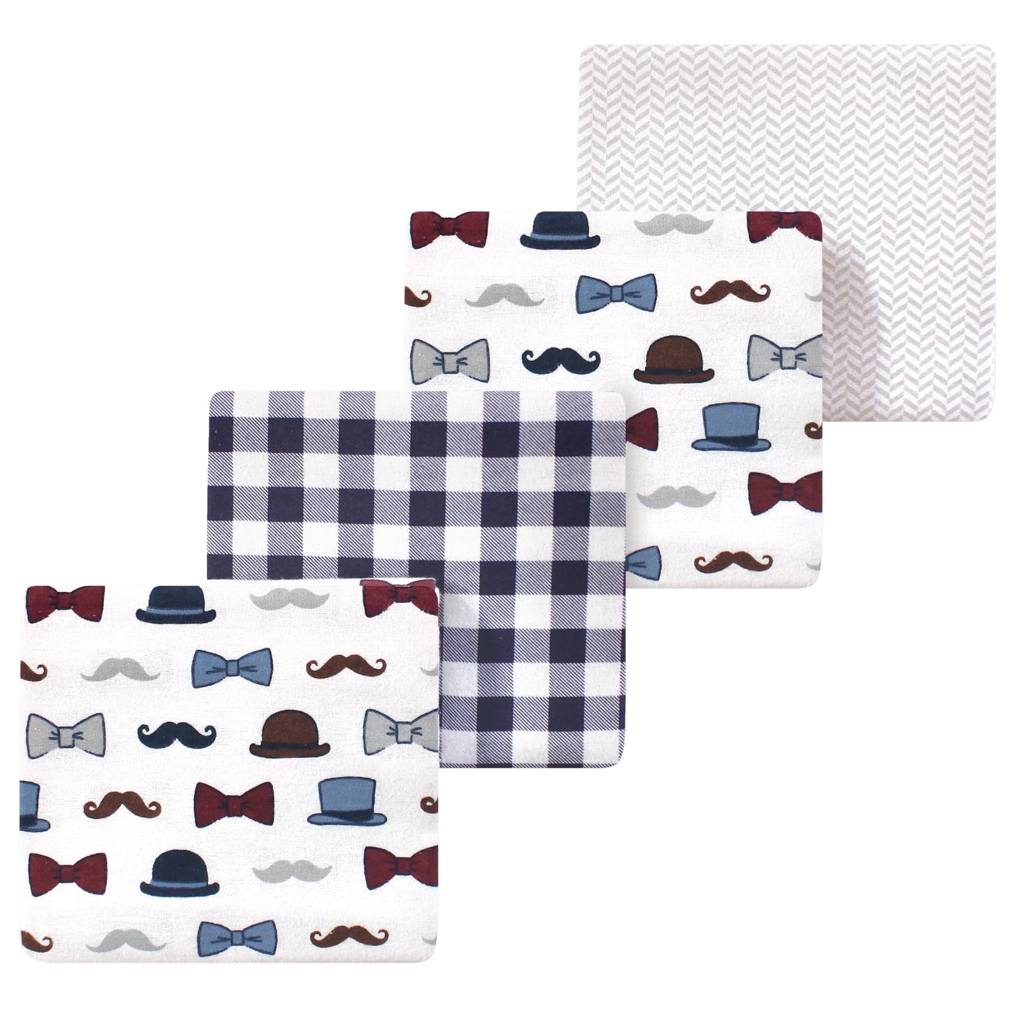Luvable Friends Little Treasure Flannel Receiving Blankets 4pk