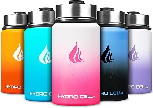 Miniatura 149 de HYDRO CELL Botella de agua aislada de acero inoxidable con pajilla, para bebidas frías y calientes, frasco de vacío de metal con tapa de rosca y