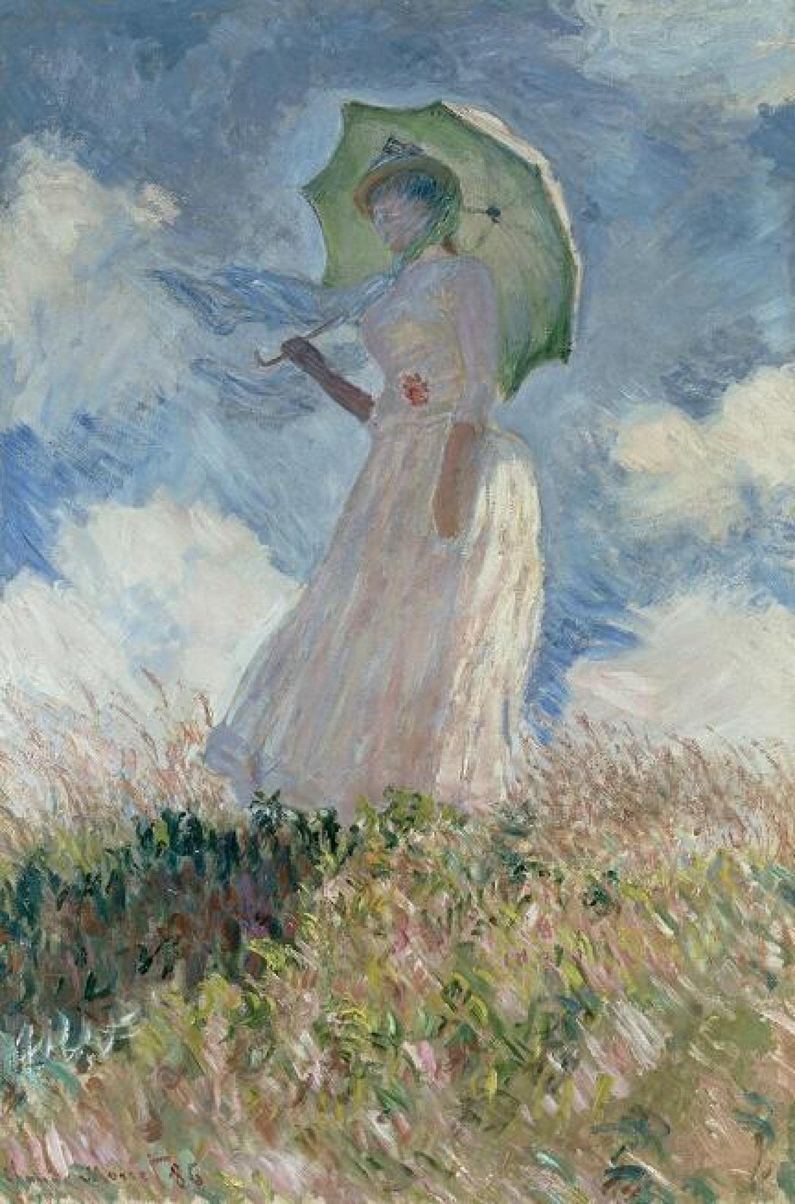 Amazon.co.jp: クロード・モネ作「日傘をさす女性」有名なアート絵画の