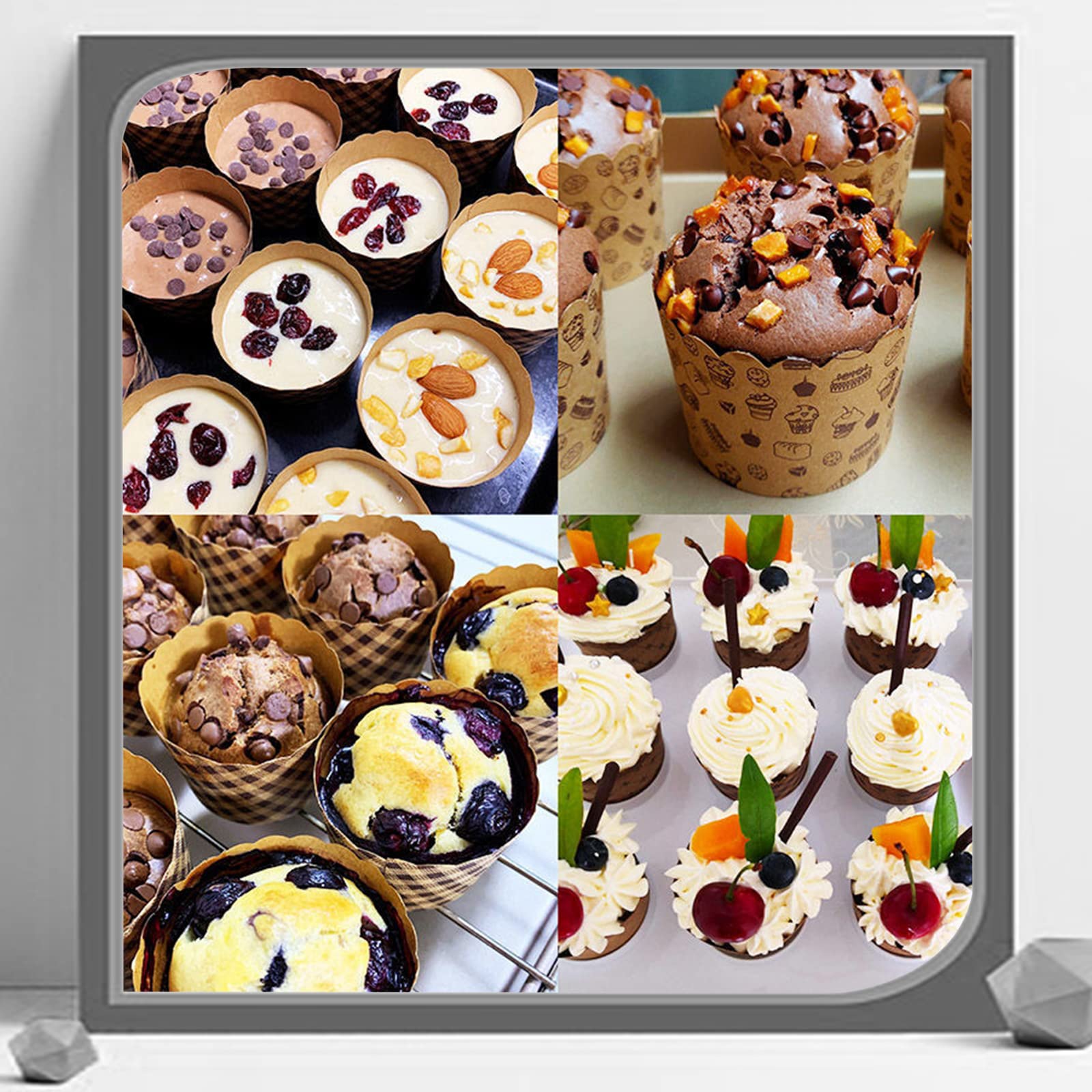 180 Pirottini Per Muffin E Cupcake | 4 Colori | Carta Alimentare | Diametro 6.5 Cm