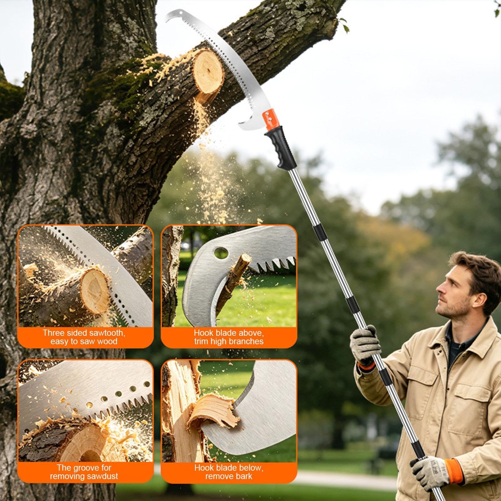 Sécateurs à perche pour taille d'arbres Outils d'élagage inoxydables à