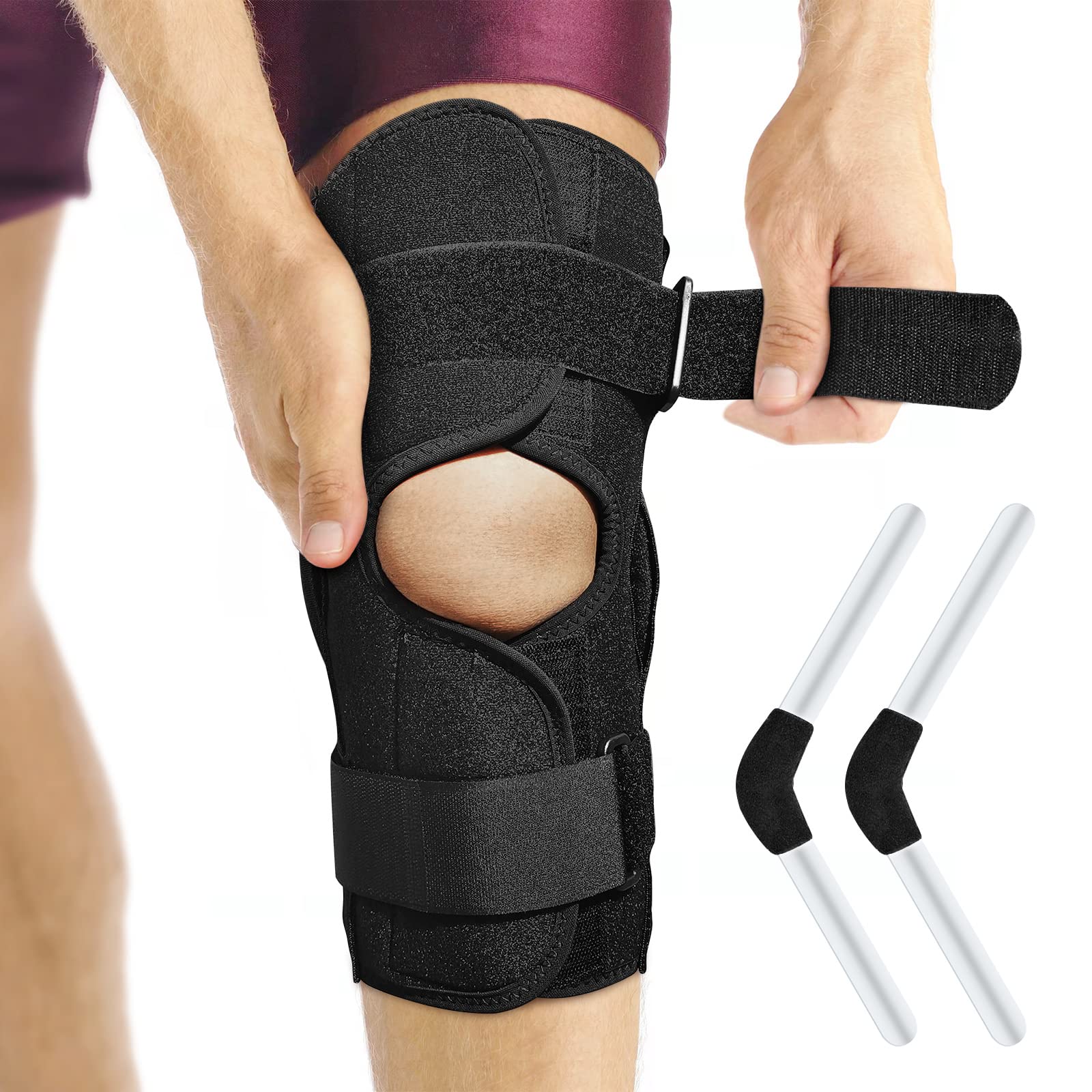 Buy HKJD Hinged Knee Brace for knee pain Open Adjustable Strap Medical Grade Patella Immobilizer