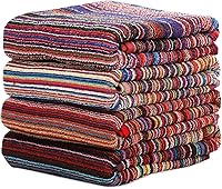 Vista 6 de BolBom*S Juego de 4 toallas de baño, 30 x 60 pulgadas, grandes, 100% algodón, a rayas, suaves, absorbentes y de secado rápido, para baño, piscina