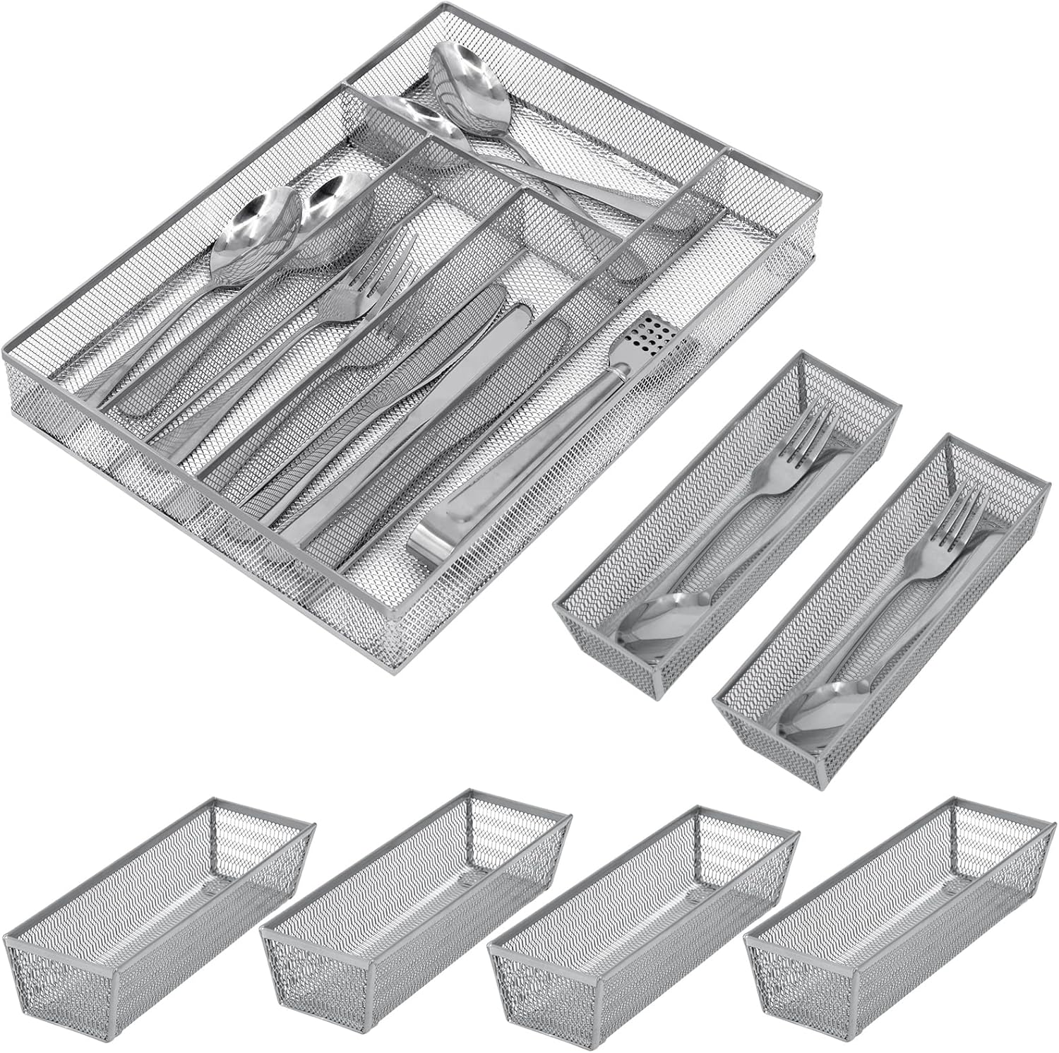 Neudeco Mesh Drawer Organizer,Silverware Drawer Organizer