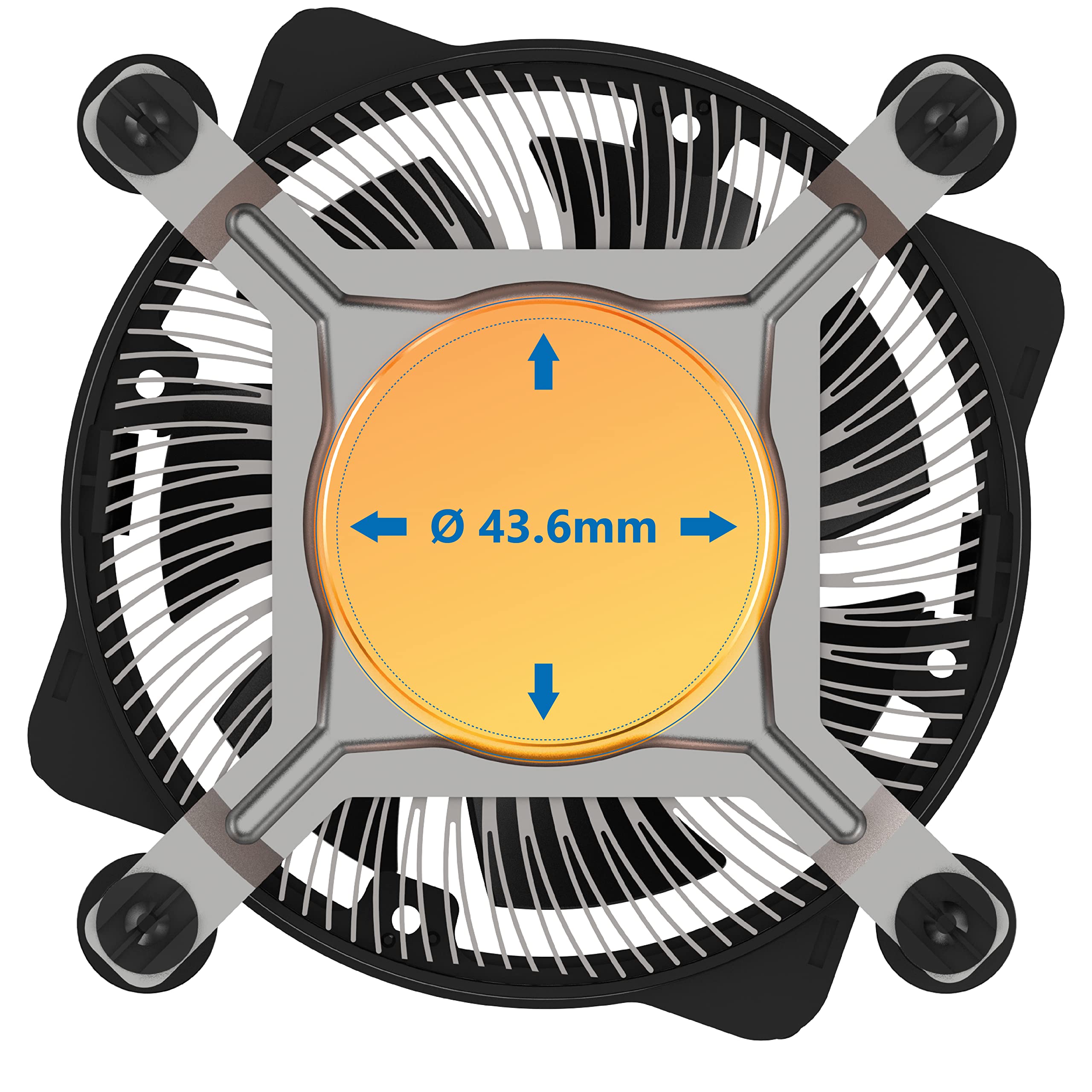 Dissipatore CPU Akasa A Basso Profilo Per Intel LGA1700 - 26,9 Mm, Nucleo Alluminio, Ventola PWM 75mm, TDP 35W