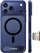 TORRAS Stand for iPhone 17 Pro Max Case – Durable Titanium Stand, Compatible with Magsafe, Camera Button Shield, 12FT Drop Protection for iPhone 17 Pro Max Cover – Navy Blue